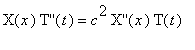 X(x)*`T''`(t) = c^2*`X''`(x)*T(t)