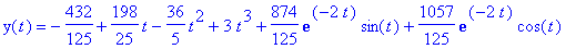 y(t) = -432/125+198/25*t-36/5*t^2+3*t^3+874/125*exp...