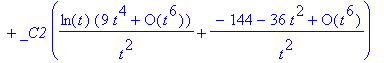 y(t) = _C1*t^2*(series(1-1/12*t^2+1/384*t^4+O(t^6),...