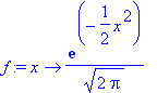 f := proc (x) options operator, arrow; exp(-1/2*x^2...