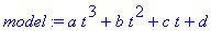 model := a*t^3+b*t^2+c*t+d