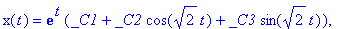 {z(t) = 1/3*exp(t)*(3*_C1+2*_C2*cos(sqrt(2)*t)+_C2*...
