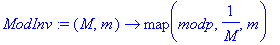 ModInv := proc (M, m) options operator, arrow; map(...