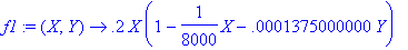 f1 := proc (X, Y) options operator, arrow; .2*X*(1-...