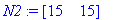 N2 := matrix([[15, 15]])