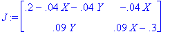 J := matrix([[.2-.4e-1*X-.4e-1*Y, -.4e-1*X], [.9e-1...