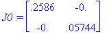 J0 := matrix([[.2586, -0.], [-0., .5744e-1]])