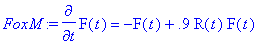 FoxM := diff(F(t),t) = -F(t)+.9*R(t)*F(t)